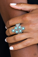 Load image into Gallery viewer, River Rock Rhythm Blue Stone Ring Paparazzi Accessories