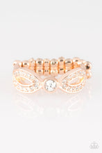 Load image into Gallery viewer, Extra Side Of Elegance - Rose Gold Rhinestone Ring Paparazzi Accessories