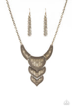 Load image into Gallery viewer, Texas Temptress Brass Necklace Paparazzi Accessories