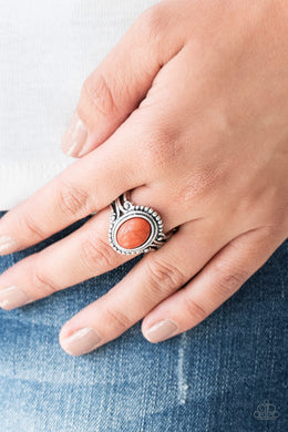 All The Worlds A STAGECOACH - Orange Ring Paparazzi Accessories