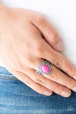 All The World Is A Stagecoach Pink Stone Ring Paparazzi Accessories