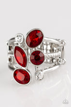 Load image into Gallery viewer, Metro Mingle - Red Rhinestone Ring Paparazzi Accessories