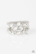 Load image into Gallery viewer, Cosmo Collection White Rhinestone Floral Ring Paparazzi Accessories
