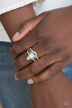 Load image into Gallery viewer, Timeless Tiaras - White Pearl Rhinestone Ring Paparazzi Accessories