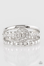 Load image into Gallery viewer, Cost Of Living White Rhinestone Ring Paparazzi Accessories