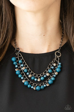 Watch Me Now Blue Necklace Paparazzi Accessories