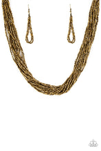 Load image into Gallery viewer, The Speed of STARLIGHT Brass Seed Bead Necklace Paparazzi Accessories