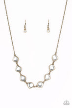 Load image into Gallery viewer, The Imperfectionist - Brass rhinestone Necklace Paparazzi Accessories