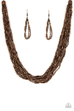 Load image into Gallery viewer, Speed of Starlight Copper Seed Bead Necklace Paparazzi Accessories