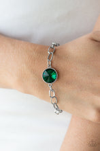 Load image into Gallery viewer, All Aglitter Green Rhinestone Toggle Bracelet Paparazzi Accessories