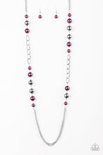 Load image into Gallery viewer, Uptown Talker Purple Pearl Necklace Paparazzi Accessories