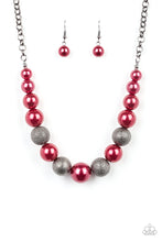 Load image into Gallery viewer, Color Me CEO Red Pearl Necklace Paparazzi Accessories