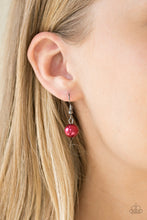 Load image into Gallery viewer, Color Me CEO Red Pearl Necklace Paparazzi Accessories
