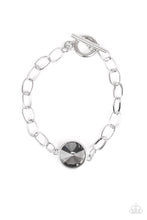Load image into Gallery viewer, All Aglitter Silver Rhinestone Toggle Bracelet Paparazzi Accessories