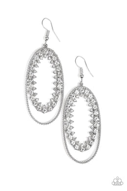 Marry Into Money - White Earring Paparazzi Accessories