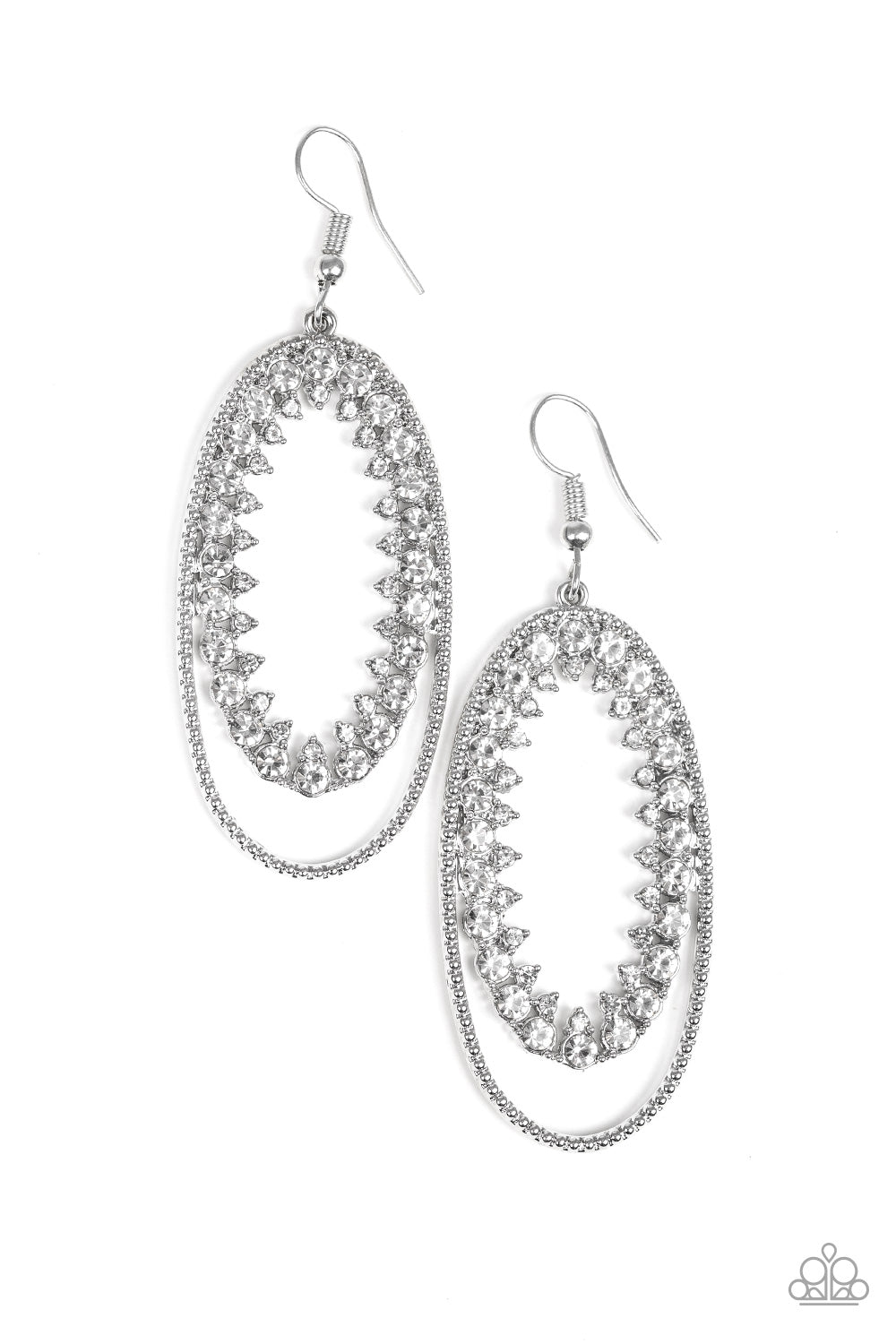 Marry Into Money - White Earring Paparazzi Accessories