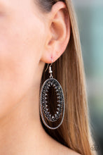 Load image into Gallery viewer, Marry Into Money - Black Rhinestone Earrings Paparazzi Accessories