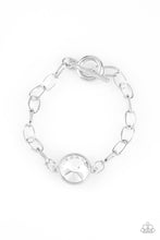 Load image into Gallery viewer, All Aglitter - White Rhinestone Toggle Bracelet Paparazzi Accessories