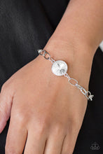 Load image into Gallery viewer, All Aglitter - White Rhinestone Toggle Bracelet Paparazzi Accessories