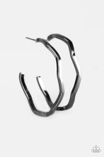 Load image into Gallery viewer, Another Day, Another Slay - Black Gunmetal Hoop Earring Paparazzi Accessories