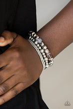 Load image into Gallery viewer, Babe-alicious - Silver Stretchy Bracelet Paparazzi Accessories