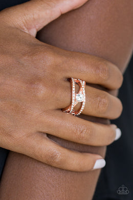 Prepare To Be Dazzled Copper Ring Paparazzi Accessories