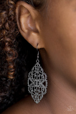Ornately Ornate Black Earring Paparazzi Accessories