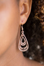 Load image into Gallery viewer, REIGNed Out Rose Gold Earring Paparazzi Accessories