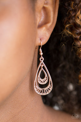 REIGNed Out Rose Gold Earring Paparazzi Accessories