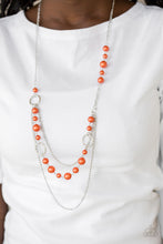 Load image into Gallery viewer, Party Dress Princess Orange Pearl Necklace Paparazzi Accessories