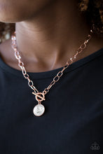 Load image into Gallery viewer, She Sparkles On Copper Toggle Necklace Paparazzi Accessories