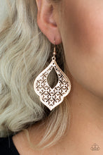 Load image into Gallery viewer, Totally Taj Mahal Rose Gold Earrings Paparazzi Accessories