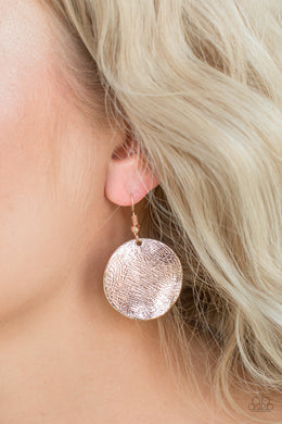 Basic Bravado Rose Gold Earring Paparazzi Accessories
