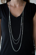 Load image into Gallery viewer, Shimmer Showdown Silver Necklace Paparazzi Accessories
