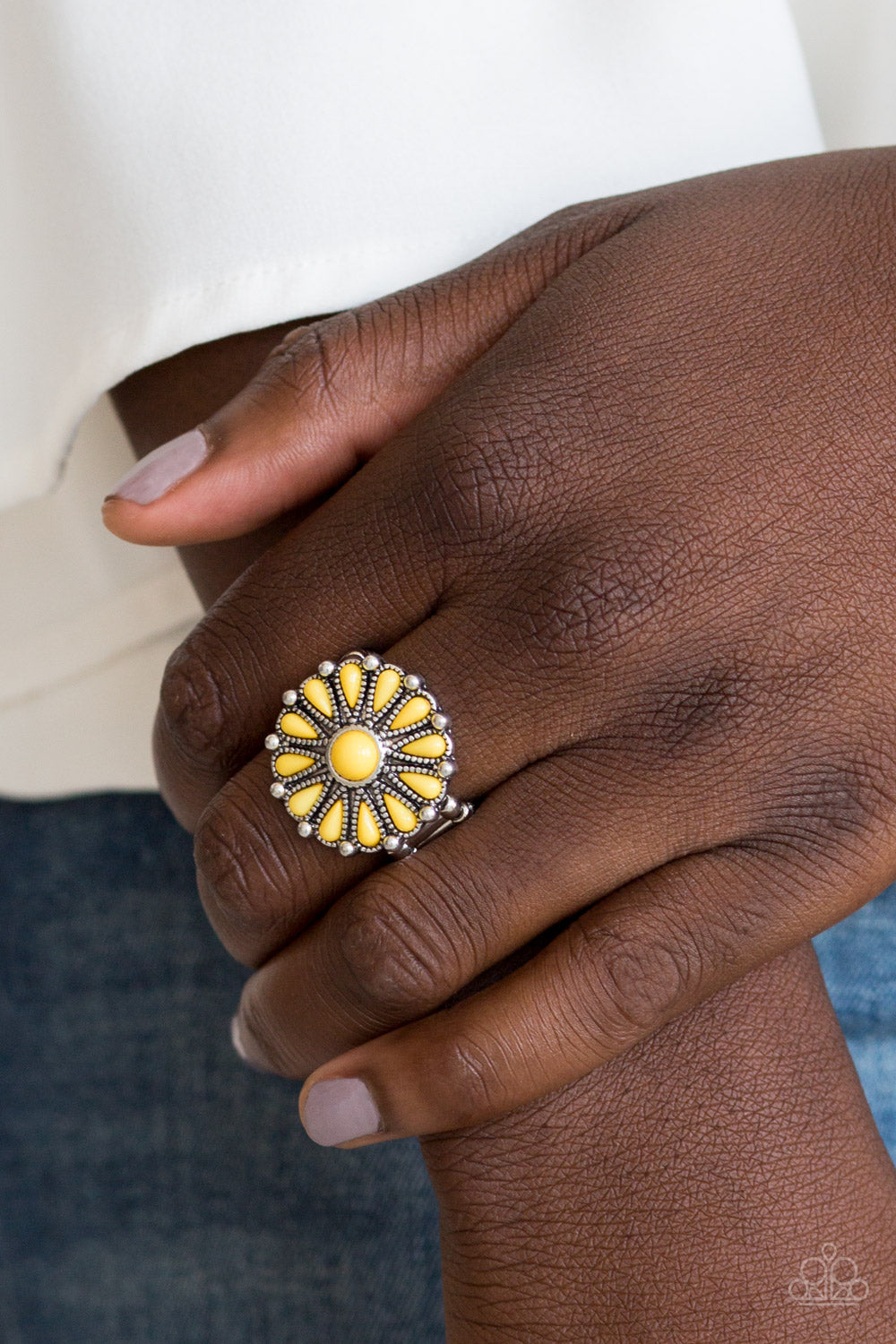 Poppy Pop-Tastic Yellow Ring Paparazzi Accessories