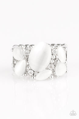Modern Moonwalk White Moonstone Ring Paparazzi Accessories