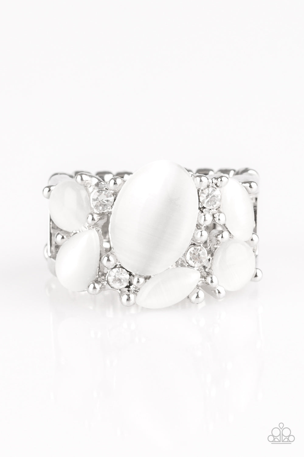 Modern Moonwalk White Moonstone Ring Paparazzi Accessories