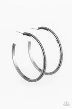 Load image into Gallery viewer, Girl Gang Black Hoop Earring Paparazzi Accessories