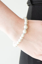 Load image into Gallery viewer, Radiantly Royal - White Pearl Stretchy Bracelet Paparazzi Accessories