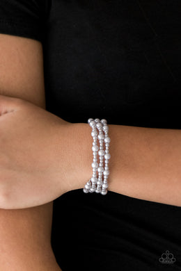 Classic Confidence Silver Pearl Coil Bracelet Paparazzi Accessories