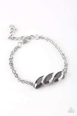 Pretty Priceless - Silver Hematite Rhinestone Bracelet Paparazzi Accessories