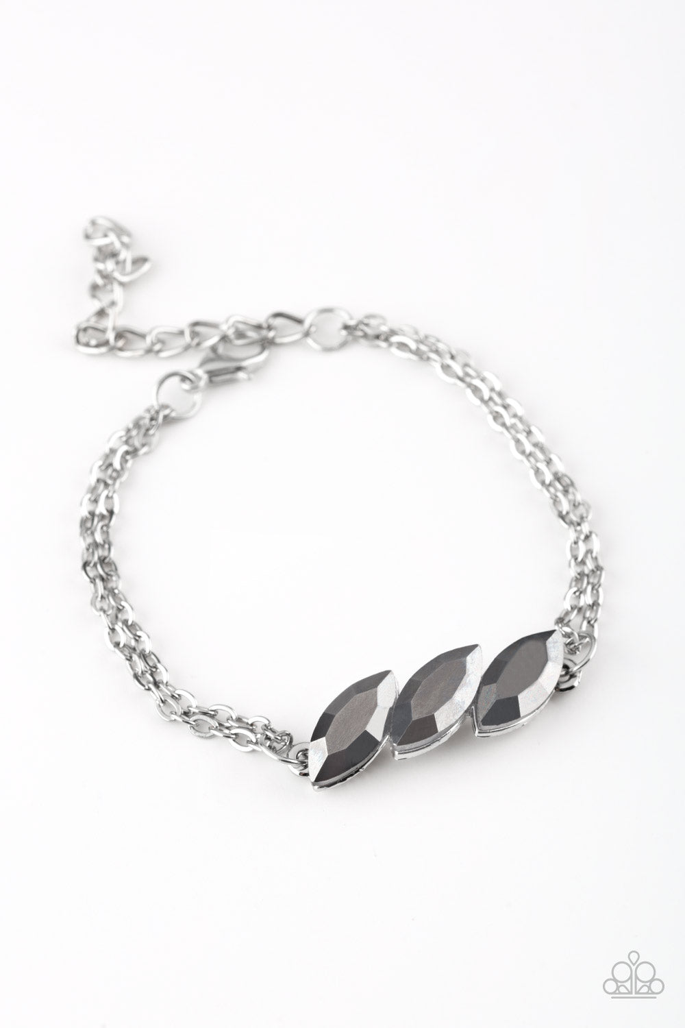 Pretty Priceless - Silver Hematite Rhinestone Bracelet Paparazzi Accessories