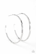 Load image into Gallery viewer, Geo Edge Silver Hoop Earring Paparazzi Accessories