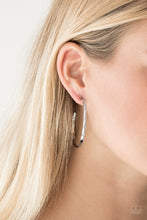 Load image into Gallery viewer, Geo Edge Silver Hoop Earring Paparazzi Accessories