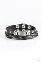 Load image into Gallery viewer, Road Rally Black Leather Urban Bracelet Paparazzi Accessories