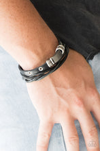 Load image into Gallery viewer, Road Rally Black Leather Urban Bracelet Paparazzi Accessories