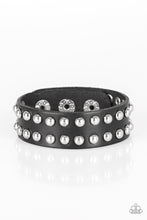 Load image into Gallery viewer, Biker Bold Black Leather Urban Bracelet Paparazzi Accessories