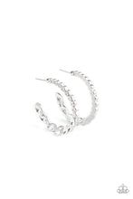 Load image into Gallery viewer, Prime Time Princess White Hoop Earring Paparazzi Accessories
