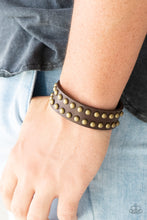 Load image into Gallery viewer, Biker Bold Brown Leather Urban Bracelet Paparazzi Accessories