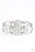 Load image into Gallery viewer, Dancing Dahlias Silver Bracelet Paparazzi Accessories